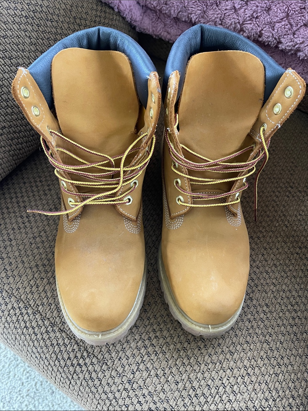 Timberland Wheat Brown Men's Premium Lace-Up Work Boots